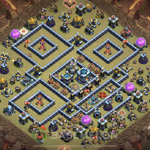 Rathaus Level 13 Krieg Base, Anti 3 Sterne, Anti Air, Layout #779