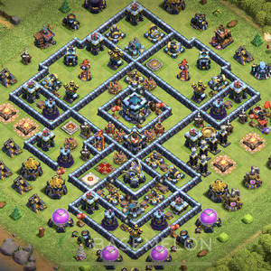 Town Hall Level 13 Trophy/Defense Base Design, Unbeatable, Legend League, Layout #803