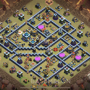 Rathaus Level 13 Krieg Base, Anti 3 Sterne, Hybrid, Layout #851