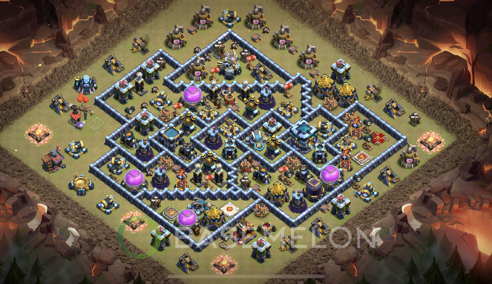 Town Hall Level 13 War Base Design 2024, Anti 3 Stars, Anti Air, Layout #885