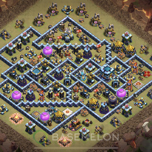 Town Hall Level 13 War Base Design 2025, Anti 3 Stars, Anti Air, Layout #885