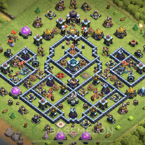 Rathaus Level 13 Verteidigung Base 2025, Anti 2 Sterne, Anti Alles, Layout #922