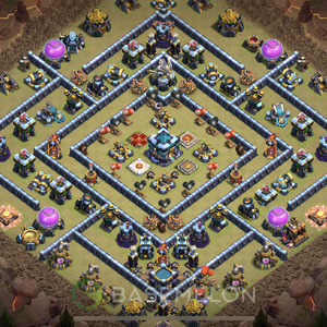 Town Hall Level 13 War Base Design 2025, Anti Everything, Layout #937