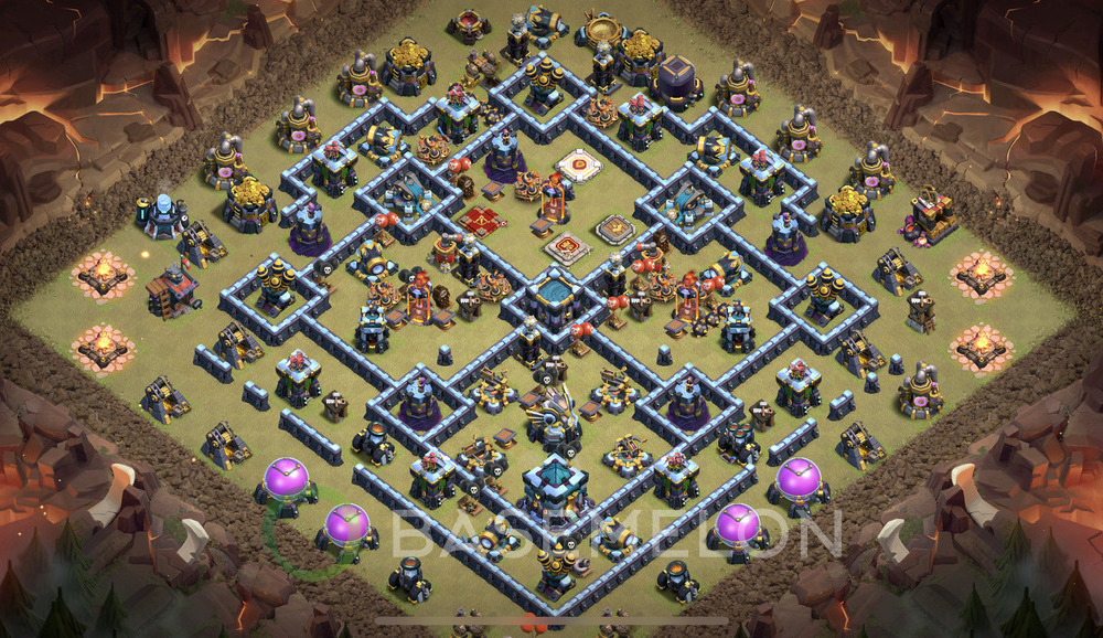 Town Hall Level 13 War Base Design 2024, Anti 3 Stars, Anti Air, Layout #976