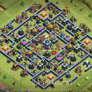 Town Hall Level 13 Farm Base Design 2025, Anti Everything, Hybrid, Layout #981