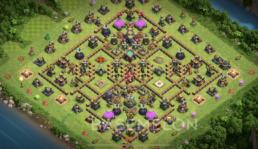 Town Hall Level 14 Trophy/Defense Base Design 2024, Anti Everything, Legend League, Layout #1073