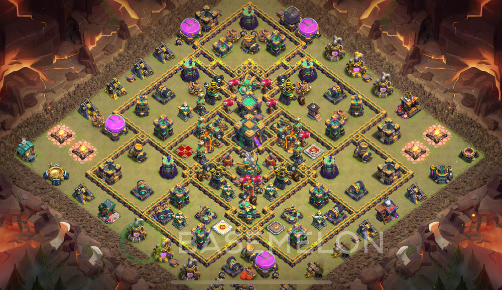 Town Hall Level 14 War Base Design 2024, Anti 2 Stars, Anti Air, Layout #1078