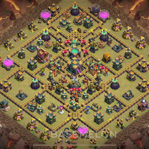 Rathaus Level 14 Krieg Base 2025, Anti 2 Sterne, Anti Air, Layout #1078