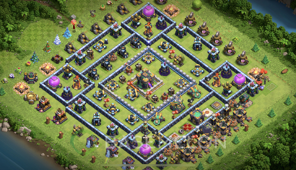 Town Hall Level 14 Trophy/Defense Base Design 2024, Anti Everything, Layout #1083