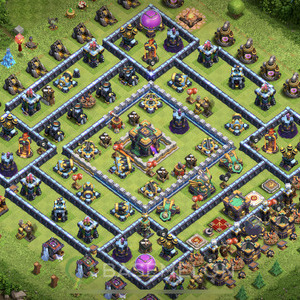 Town Hall Level 14 Trophy/Defense Base Design 2025, Anti Everything, Layout #1083