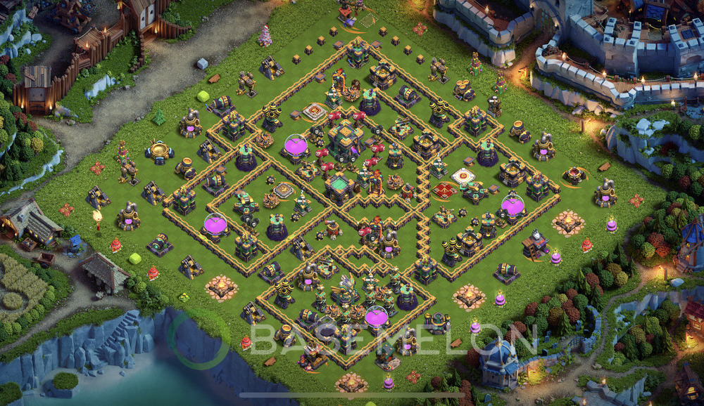 Town Hall Level 14 Trophy/Defense Base Design 2024, Anti 3 Stars, Layout #1095