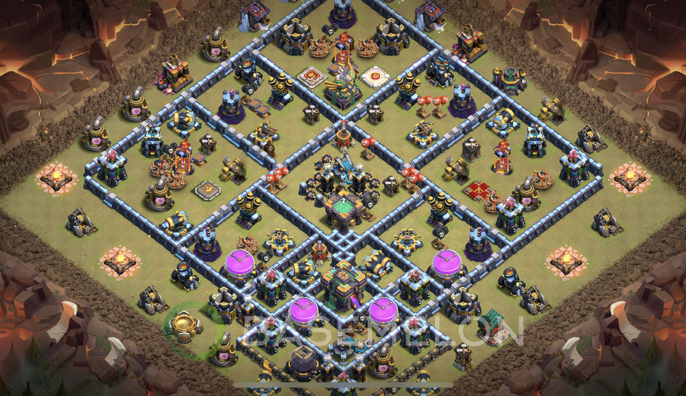 Town Hall Level 14 War Base Design 2025, Anti Everything, Layout #1132