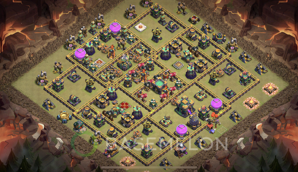 Town Hall Level 14 War Base Design 2025, Anti Everything, Layout #1135