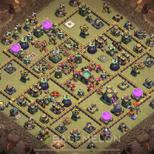 Town Hall Level 14 War Base Design 2025, Anti Everything, Layout #1135