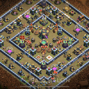Town Hall Level 14 War Base Design, Anti 2 Stars, Hybrid, Layout #114