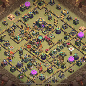 Town Hall Level 14 War Base Design 2025, Anti 3 Stars, Anti Everything, Layout #1236