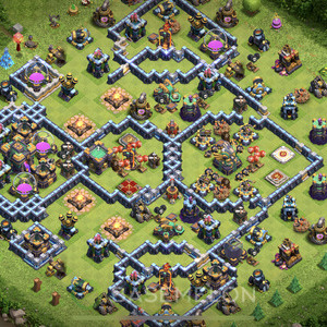 Rathaus Level 14 Verteidigung Base 2025, Anti Alles, Hybrid, Layout #1251