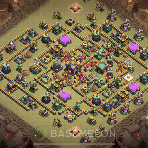 Rathaus Level 14 Krieg Base 2025, Anti 2 Sterne, Hybrid, Layout #1286