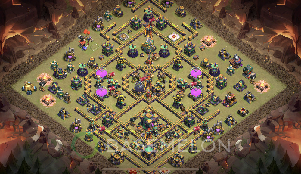 Town Hall Level 14 War Base Design 2025, Anti Everything, Layout #1321