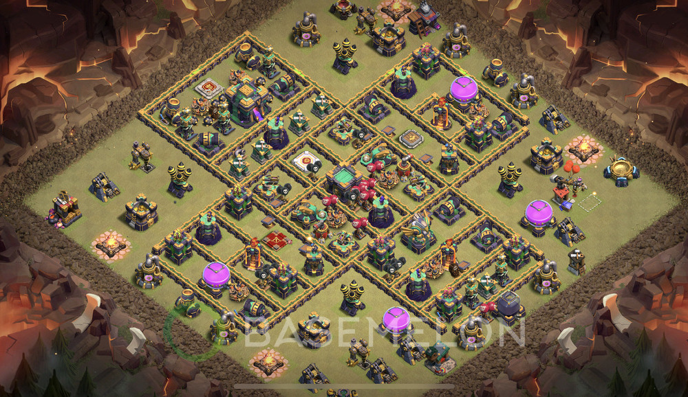 Town Hall Level 14 War Base Design 2025, Layout #1374