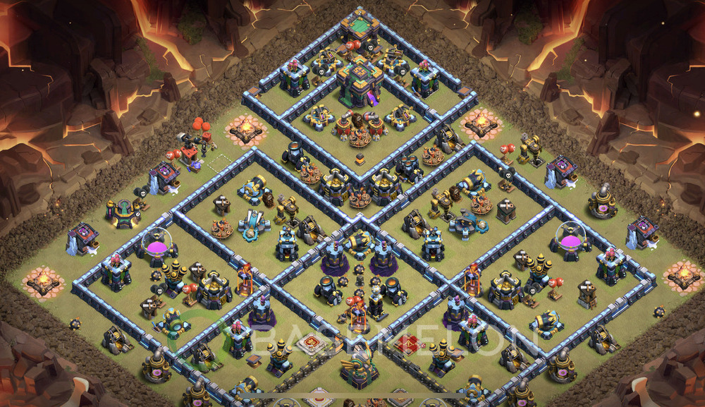 Town Hall Level 14 War Base Design 2025, Anti Everything, Layout #1476