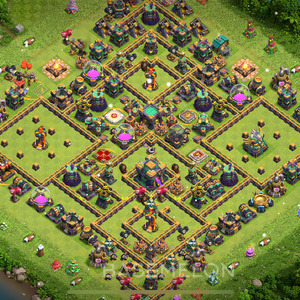 Town Hall Level 14 Trophy/Defense Base Design 2025, Legend League, Hybrid, Layout #1484