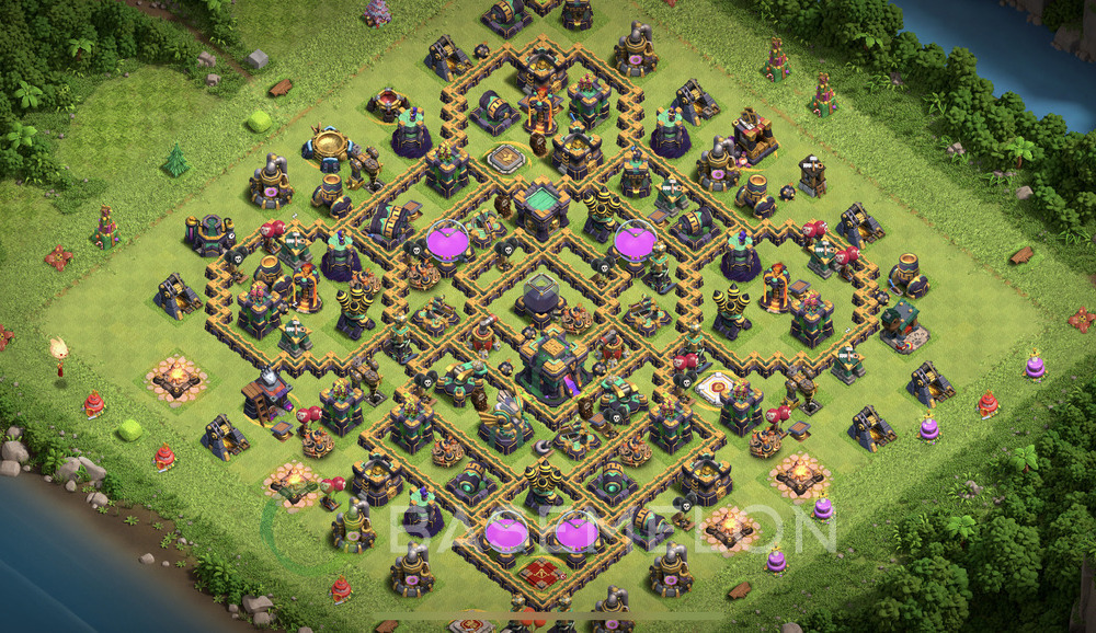 Town Hall Level 14 Trophy/Defense Base Design 2025, Anti Everything, Legend League, Layout #1491