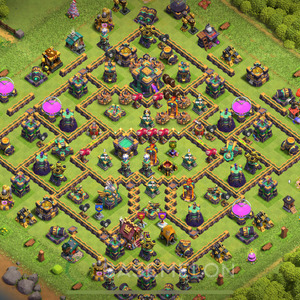 Rathaus Level 14 Krieg Base 2025, Anti 2 Sterne, Layout #1579