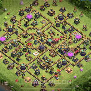Rathaus Level 14 Farmen Base 2025, Anti 3 Sterne, Hybrid, Layout #1612