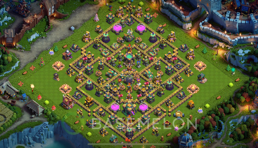 Town Hall Level 14 Trophy/Defense Base Design 2025, Anti Everything, Hybrid, Layout #1616