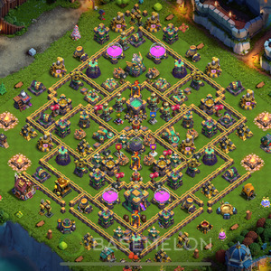 Town Hall Level 14 Trophy/Defense Base Design 2025, Anti Everything, Hybrid, Layout #1616