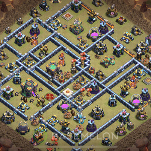 Town Hall Level 14 War Base Design 2025, Anti 3 Stars, Anti Everything, Layout #1667
