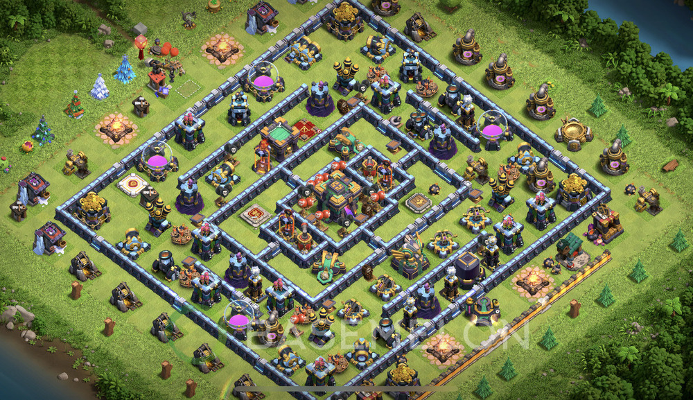 Aldea del Ayuntamiento Nivel 14 para Defensa, Anti 3 Estrellas, Híbrido Diseño 2025, #1708