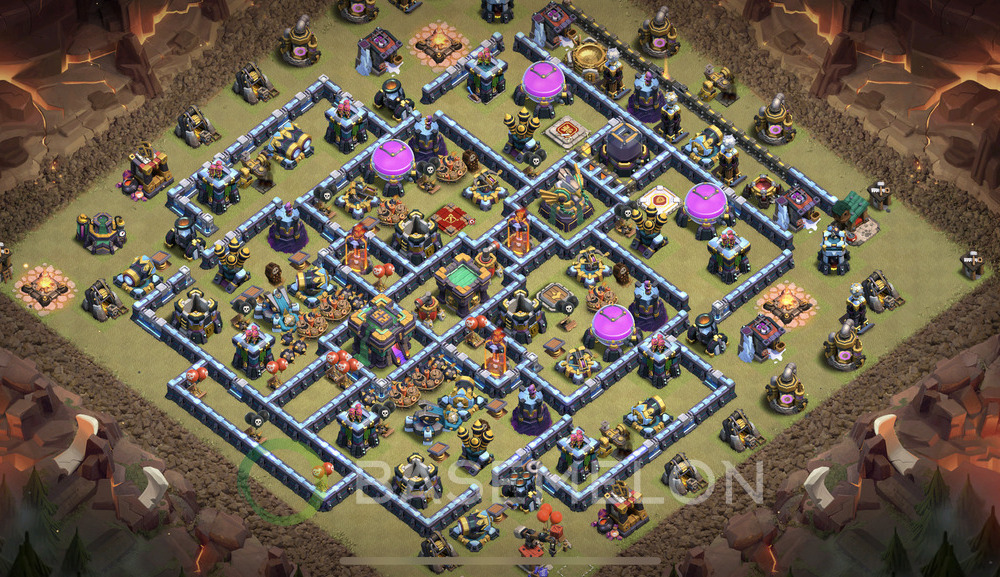 Town Hall Level 14 War Base Design 2025, Hybrid, Anti Air, Layout #1763