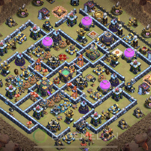 Town Hall Level 14 War Base Design 2025, Hybrid, Anti Air, Layout #1763