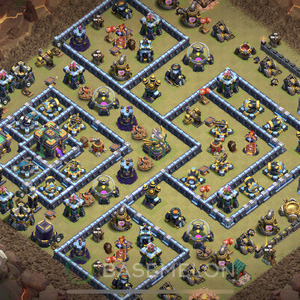 Town Hall Level 14 War Base Design 2025, Anti Everything, Layout #1777