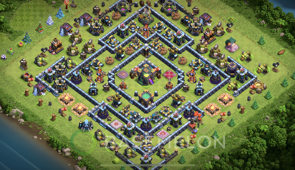 Town Hall Level 14 Trophy/Defense Base Design 2025, Anti 2 Stars, Legend League, Layout #1779