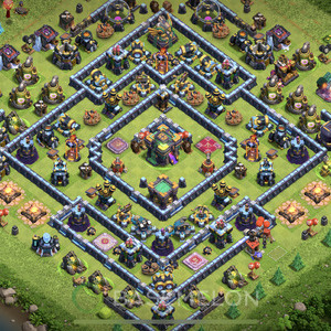Town Hall Level 14 Trophy/Defense Base Design 2025, Anti 2 Stars, Legend League, Layout #1779