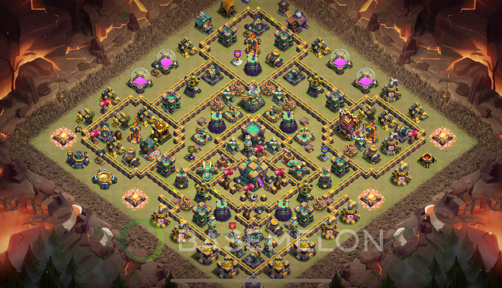 Town Hall Level 14 War Base Design 2025, Anti 2 Stars, Legend League, Layout #1824