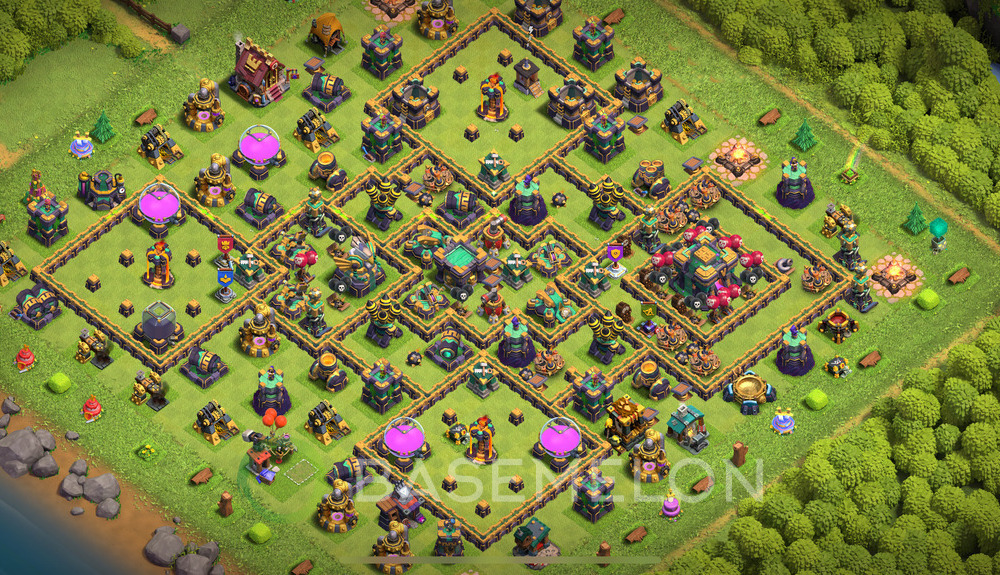 Town Hall Level 14 Trophy/Defense Base Design 2025, Anti Air, Layout #1831