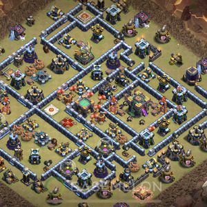 Town Hall Level 14 War Base Design, Anti Everything, Layout #184