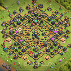 Town Hall Level 14 Trophy/Defense Base Design 2025, Anti 3 Stars, Legend League, Layout #1841
