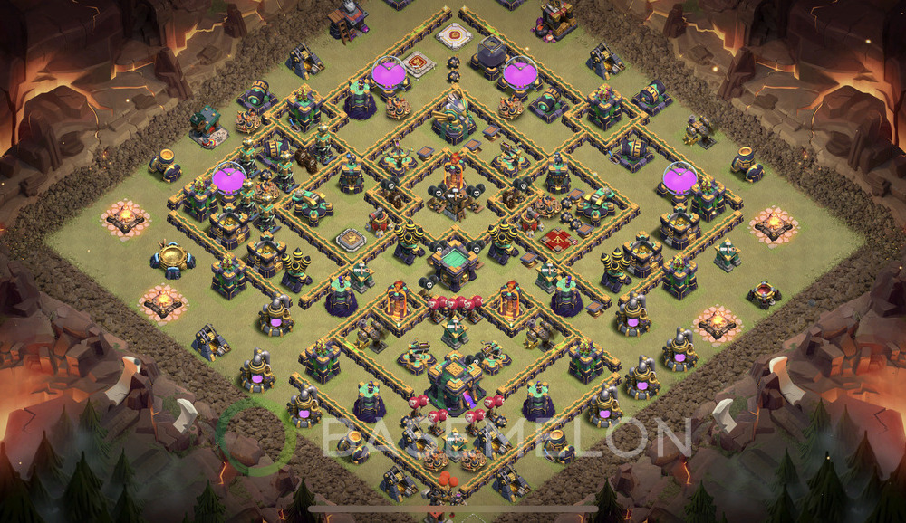 Hôtel de Ville Level 14 Guerre GDC Base  2025, Anti Aérien, Village #1884
