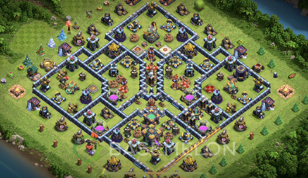 Town Hall Level 14 Trophy/Defense Base Design 2025, Anti Everything, Layout #1903