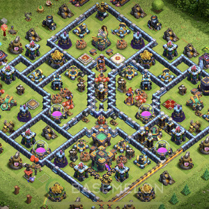 Rathaus Level 14 Verteidigung Base 2025, Anti Alles, Layout #1903