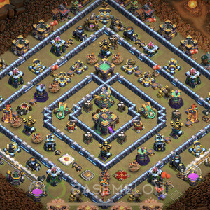 Town Hall Level 14 War Base Design, Anti 3 Stars, Anti Everything, Layout #197