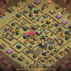 Town Hall Level 14 War Base Design 2025, Max Levels, Hybrid, Layout #1996