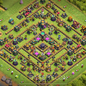 Rathaus Level 14 Farmen Base 2025, Anti Air, Hybrid, Layout #2010