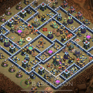 Town Hall Level 14 War Base Design 2025, Hybrid, Layout #2033