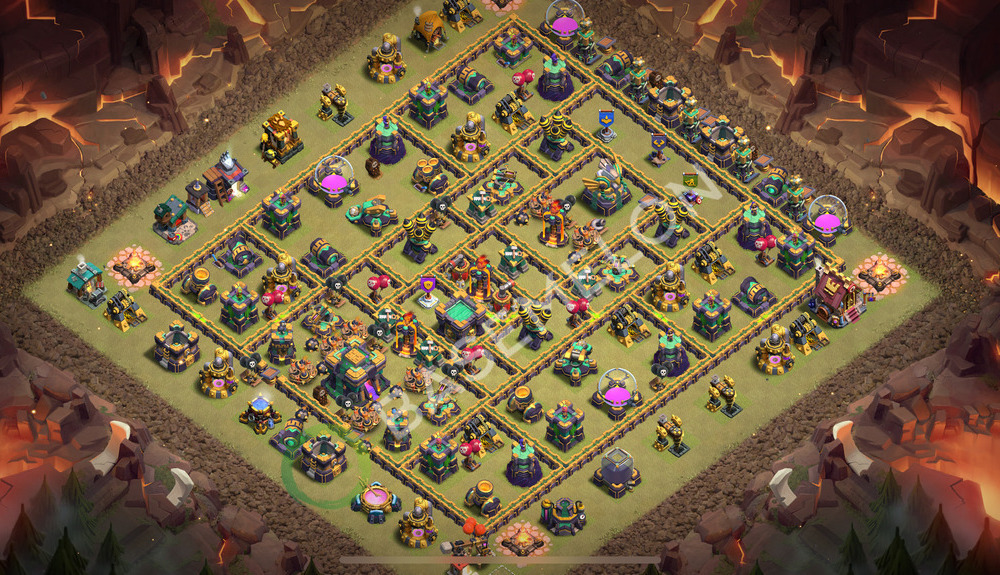 Aldea del Ayuntamiento Nivel 14 para Guerra, Anti 3 Estrellas, Anti Todo Diseño 2026, #2085